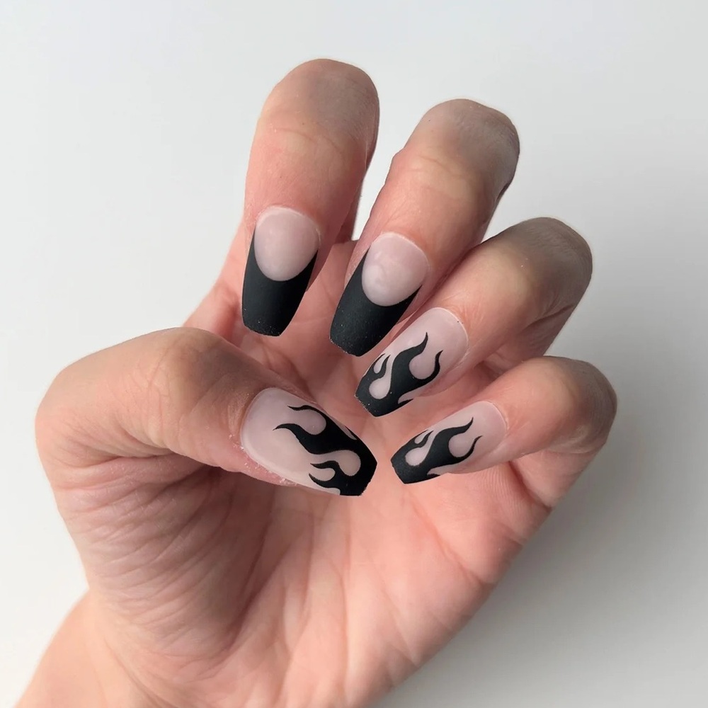 Black Flame Nails